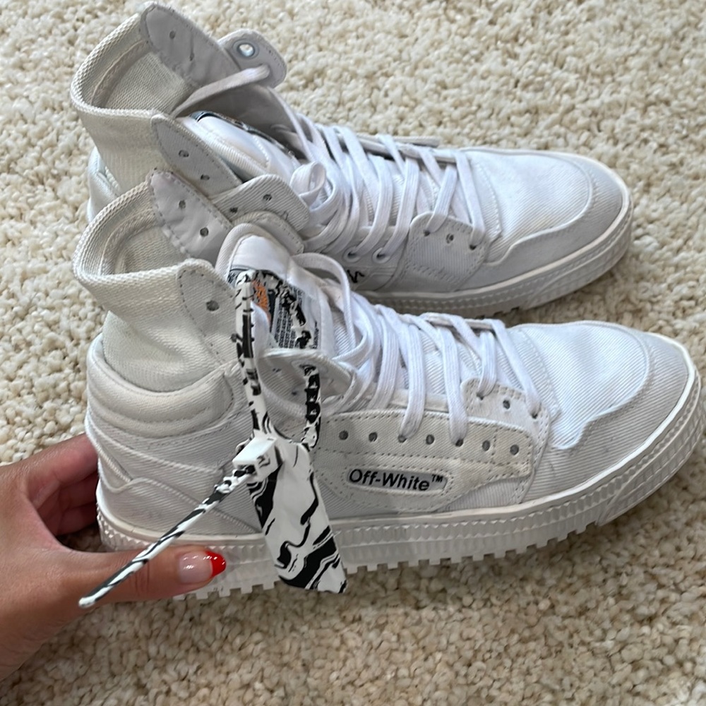 OFF WHITE WHITE CANVAS OFF-COURT 3.0 HIGH-TOP SNEAKERS 👑